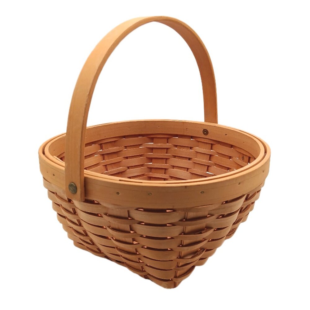 Country Woven Collection Grand Basket 10” Round Swivel Handle Maspeth NY Easter